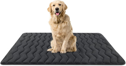 Bubble bear Dog Crate Mat - Ultra Soft, Washable & Anti-Slip Kennel Pad for Small/Medium/Large Dogs, Dark-Hued to Hide Stains (48"x30")