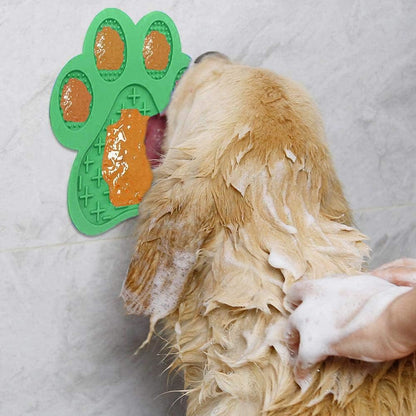 Dog Licking Mat for Anxiety Peanut Butter Slow Feeder Bowls Licking Pad with Strong Suction to Wall for Pet Bathing,Grooming,and Dog Training (Red)