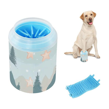 Dog Paw Cleaner Cups for Dogs Pet Foot Washer Paw Scrubber for Medium Small Dogs Cats Cleaning Cup Cute Yellow Fiesta Guitars Cacti and Ethnic Birds