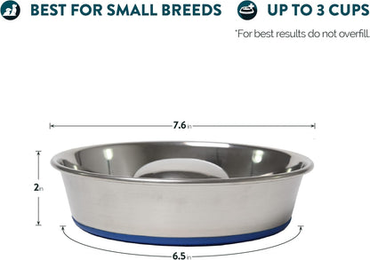 OurPet's DuraPet Slow Feed Premium Stainless Steel Dog Bowl, Silver (2040010301)