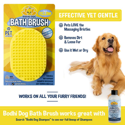 Bodhi Dog Shampoo Brush - Pet Grooming & Bath Supplies for Dogs and Cats - Bath Brush for Long & Short Hair - Premium Scrubber for Shower, Bathing & Massage (One Pack, Blue)