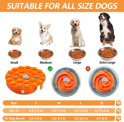 Slow Feeder Dog Bowls Insert, Animire Soft Silicone Slow Eating Dog Food Bowl for Small, Medium and Large Dogs, Compatible with Regular and Elevated Bowls