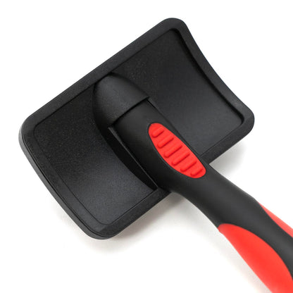 Jeffers Pet Dual Level Pin Universal Slicker Brush for Dogs, Cats & Small Pets - Curved Grooming Brush with Long & Short Pins for Shedding, Detangling, Finishing - Remove Mats & Dead Coat - Large