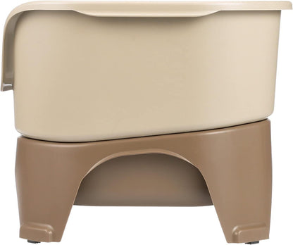 Neater Feeder Express Mess Proof Dog Bowls Elevated for Small Breeds under 15 Lb, Made in USA, No Spill Raised Dog Food Bowl Stand, Stainless Steel Food and Water Bowl Set, Feeding Station, Cappuccino