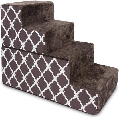 Best Pet Supplies Dog Stairs & Steps - Foam Steps for Small Dogs & Cats, Non-Slip Indoor Balanced Pet Step Support, Dog Ramp, No Assembly, Ash Gray Linen, 2-Step (12-inch Height)