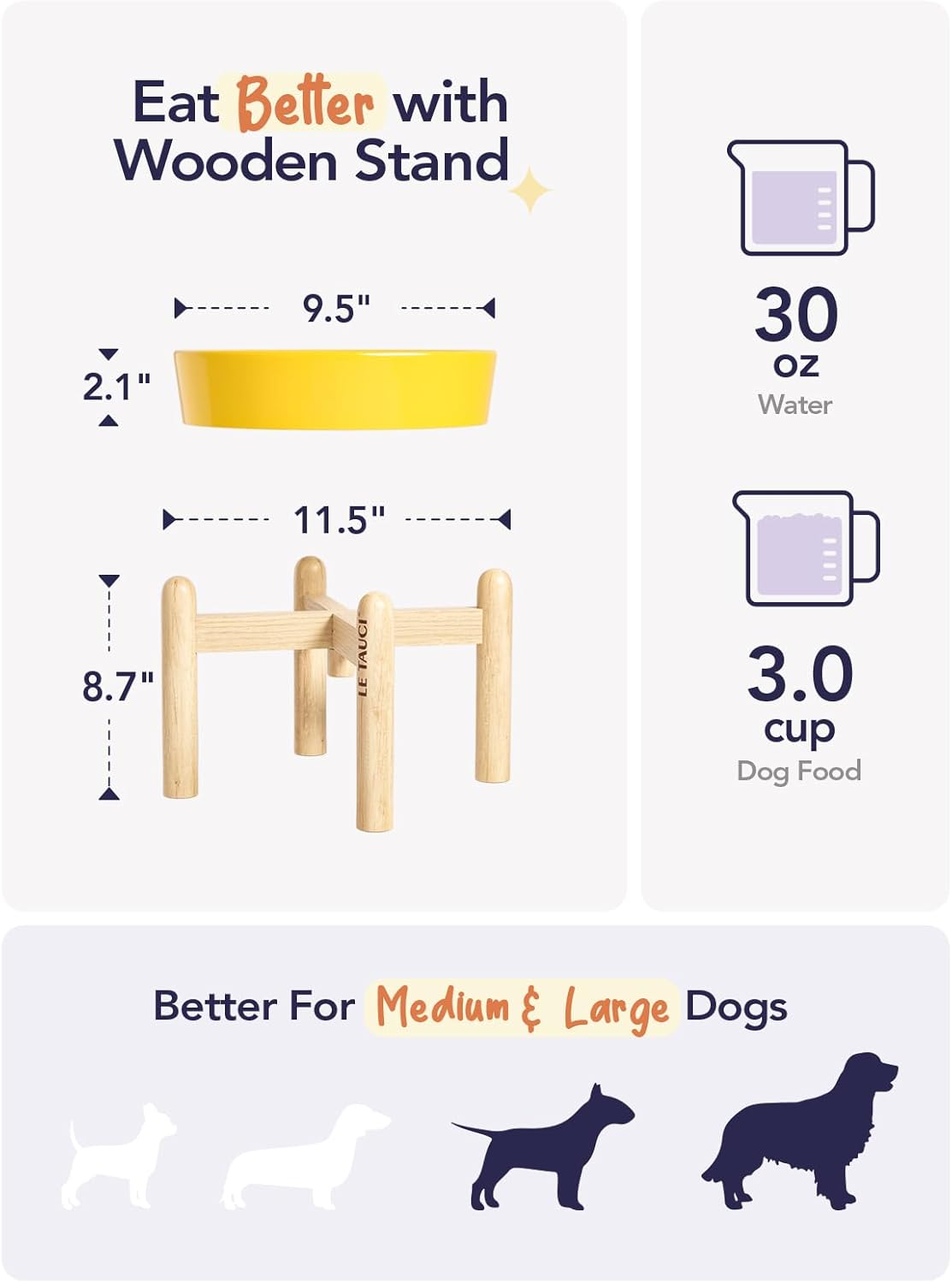LE TAUCI Dog Bowls Slow Feeder Ceramic, 1.5 Cup Slow Feeding Bowl for Small and Medium Breed, Puzzle Dog Food Bowl for Fast Eater, Maze Purple