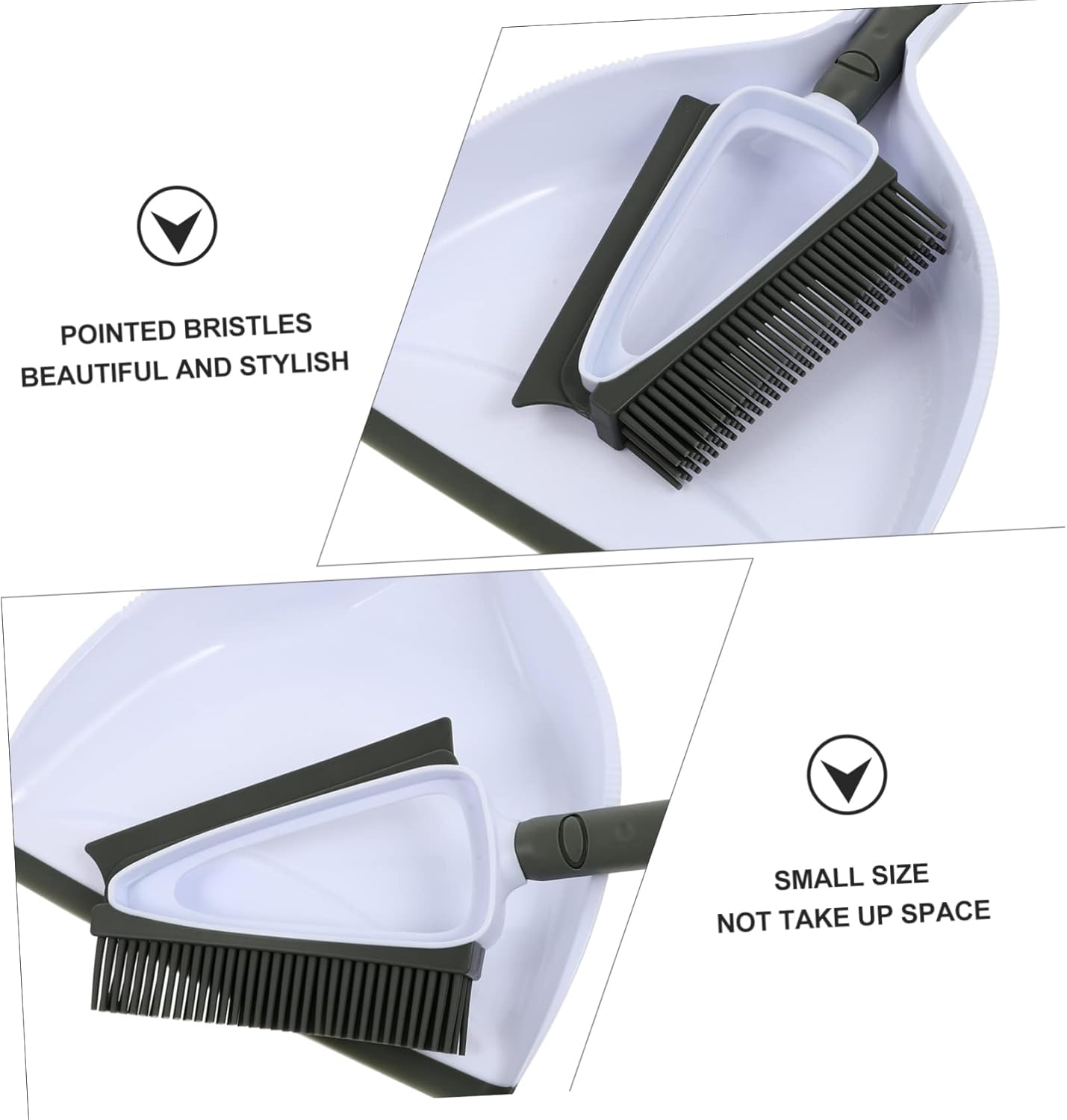 FRCOLOR 2-in-1 PET Hair Removal Brush and Dustpan Broom Set Multi-Functional PET Cleaning Tools for Home Dog Hair Remover Ergonomic Handle