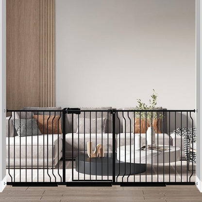 Fairy Baby Extra Wide Baby Gate Black 57.5-62 Inch Wide, Walk Through Pressure Mounted No Drill for Doorways, Long and Large Tension Dog Gates for Pet and Kids
