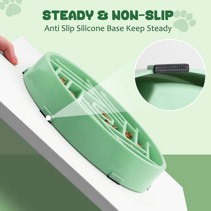 WHIPPY Slow Feeder Dog Bowl, Puzzle Maze Design to Slow Down Eating, 3-Cup Capacity, Anti-Gulping Food Bowl for Medium & Large Dogs,Black
