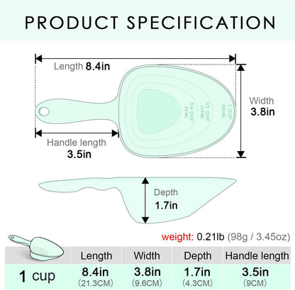 1-Cup Melamine Pet Food Scoop — Precise Feeding & Weight-Management Measuring Scoop for Dogs & Cats, BPA-Free, Durable, Dishwasher-Safe (Baby Blue)