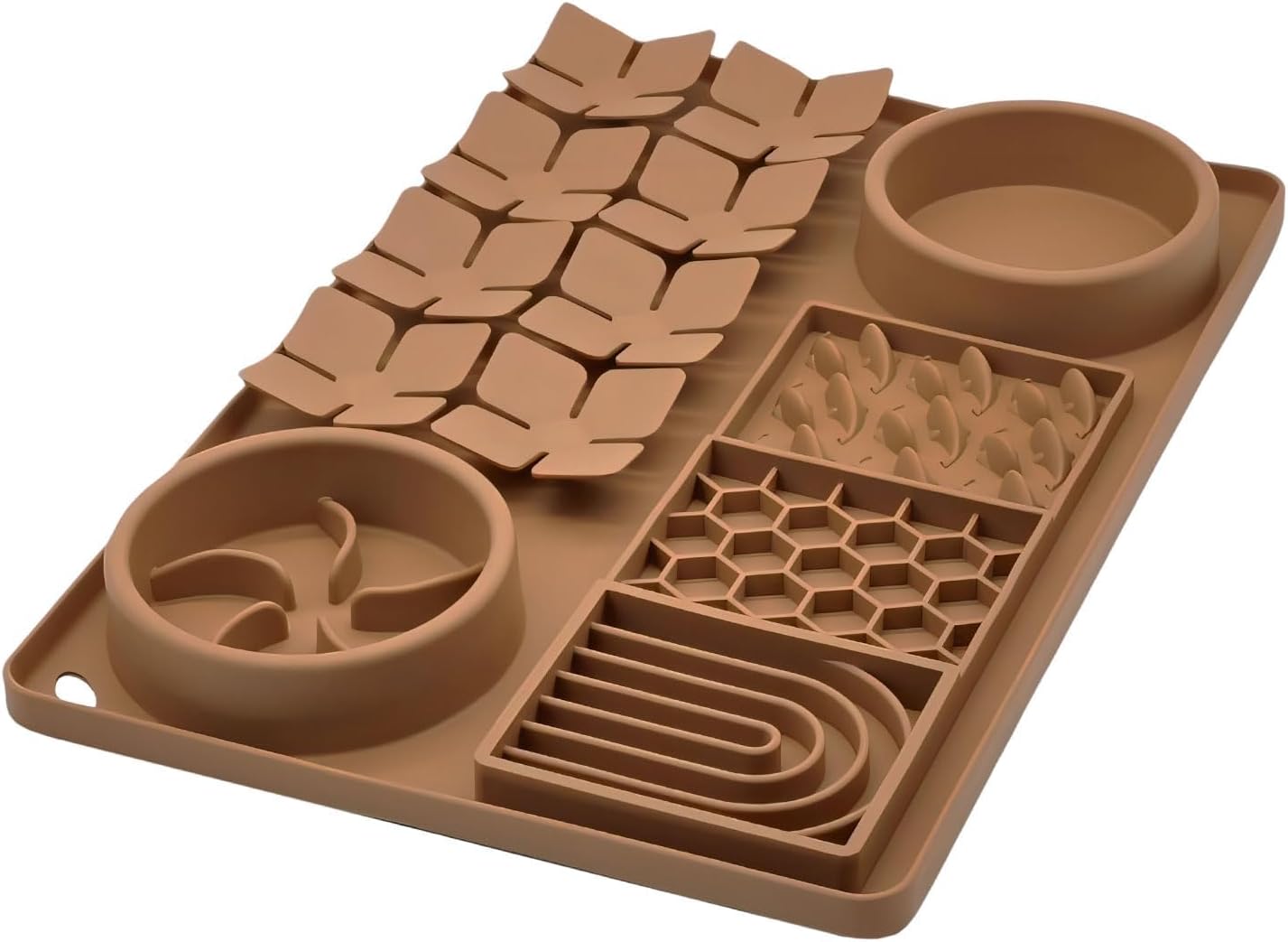 Slow Feeder Bowl, Silicone Lick Mat with Suction Cups for Dog Cat, Snuffle Mat for Pet Smell Training, Puzzle Toys for Bored Puppy, Interactive Sniff Mat for Slow Eating and Keep Busy, Green