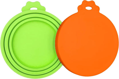 2 Pack Pet Food Can Covers, Silicone Universal Can Lids for Dog & Cat Food, BPA Free, One Fit Most Standard Size Food Cans Green/Blue