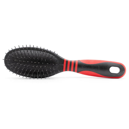 Jeffers Pet Dual Level Pin Universal Slicker Brush for Dogs, Cats & Small Pets - Curved Grooming Brush with Long & Short Pins for Shedding, Detangling, Finishing - Remove Mats & Dead Coat - Large