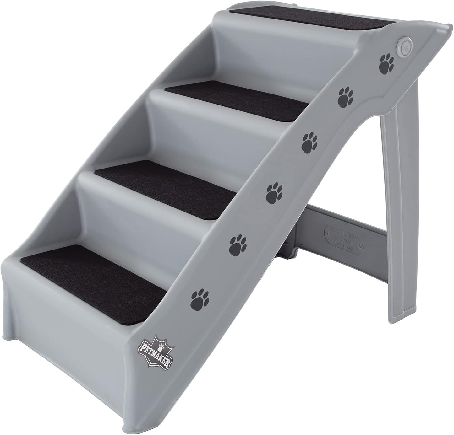 Pet Stairs - Home and Vehicle Foldable Nonslip Dog Steps with 4-Step Design - For Puppies, Kittens, and Other Small Pets by PETMAKER (Tan)