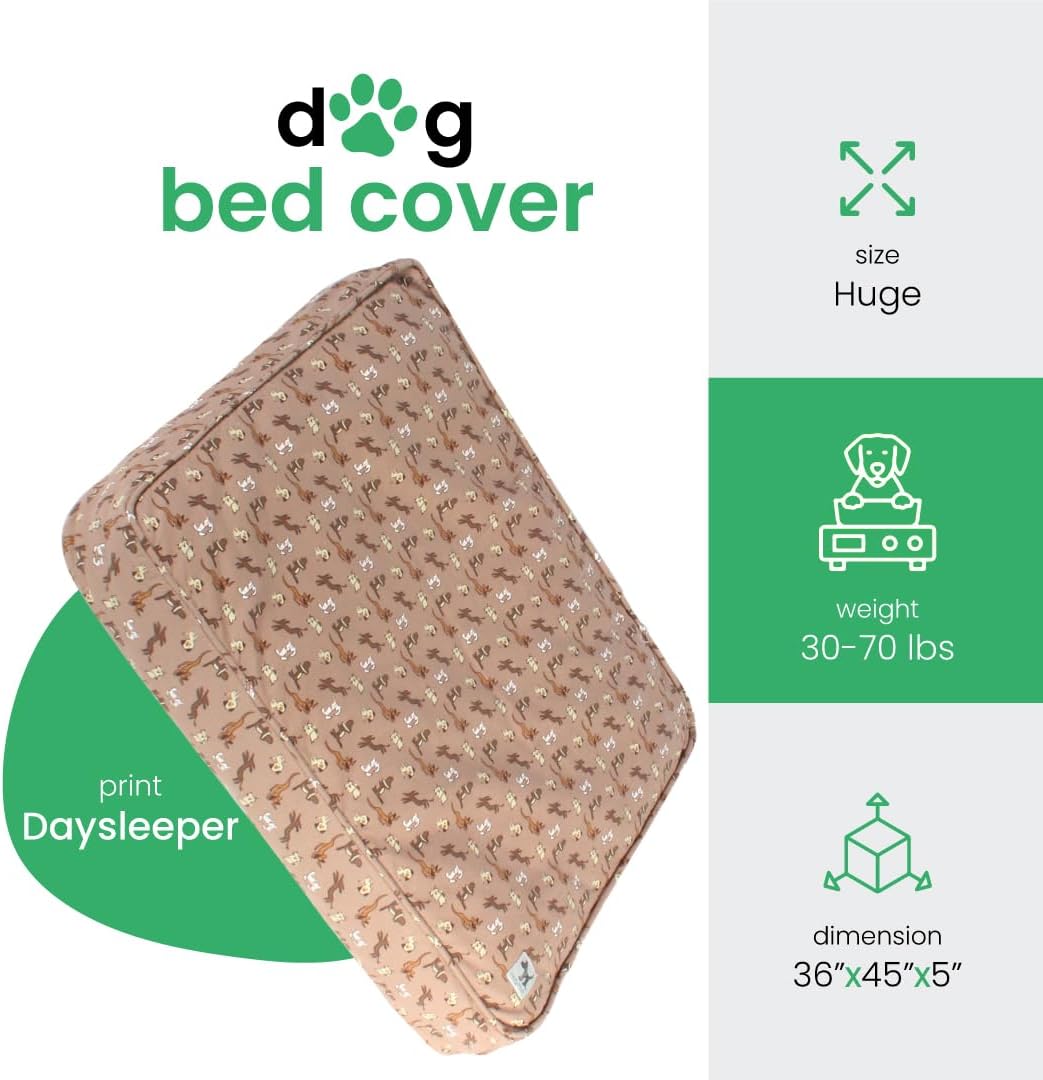 Molly Mutt Medium to Large Dog Bed Cover- Forever Young Print - Measures 27”X36”X5’’ - 100% Cotton - Durable - Breathable - Sustainable - Machine Washable Dog Bed Cover (Dd82b)