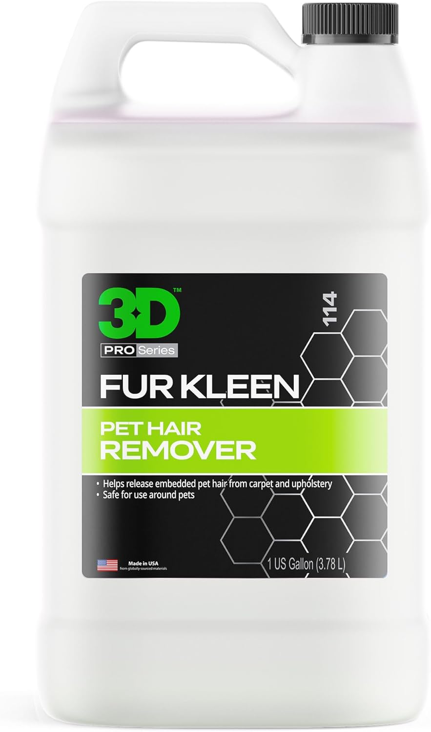 3D Fur Kleen - Pet Hair Remover & Cleaner - Loosens Embedded Pet Fur for Easy Removal - Safe for Carpets, Upholstery & Auto Interiors, 16 Ounce