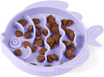 Coomazy Large Silicone Slow Feeder Dog Bowls, Interactive Puzzle Toy for Pets Food Training, Keeps Dogs Busy, Prevents Puppy Overeating (Dark Green, Large: 3.2Cup)