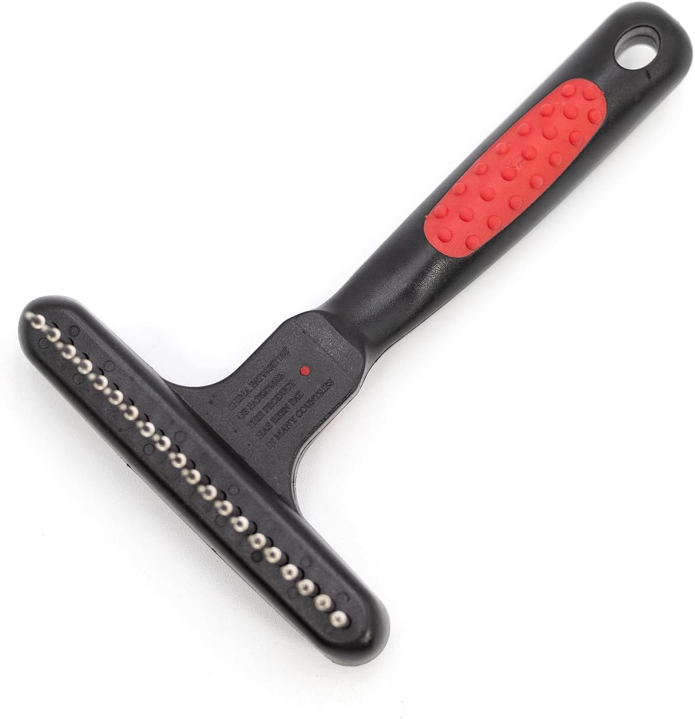 Jeffers Pet Magic Spring Undercoat Rake for Dogs & Cats, Pet Deshedding Brush, Undercoat Hair Removal Rake, Grooming Tool for Detangling, Removing Fur & Mats, Red Black Handle - Single Row 13 Pins