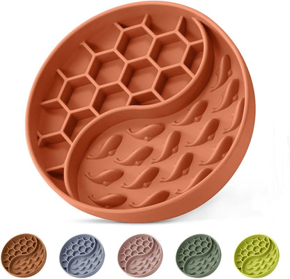 Slow Feeder Dog Bowls, Silicone Pet Food Bowls with Suction Cups, Non-Slip Dog Feeding Slow Down Pet Eating Speed for Fast Eaters, Anxiety Relief & Fun Added (Green)
