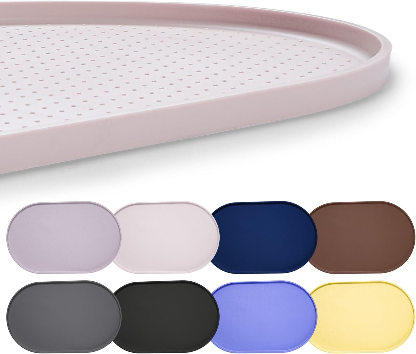 Hubulk 100% Waterproof Silicone Pet Feeding Mat with Raised Edge for Food and Water, Dog Bowl Mats, Cat Bowls Placemat with High Lip Protects Floor for Cats and Dogs (Gray, 19" L x 12" W)