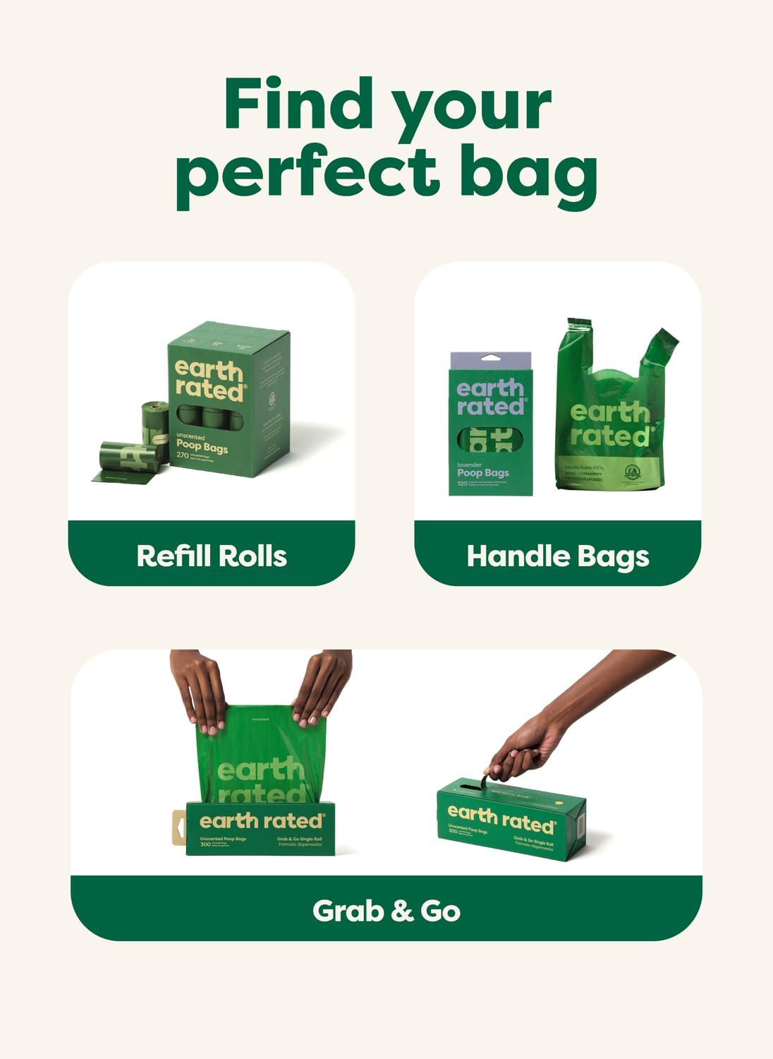 Earth Rated Dog Poop Bags Value Pack, Leak-Proof and Extra-Thick Pet Waste Bag for Big and Small Dogs, Refill Rolls, Unscented, 600 Count