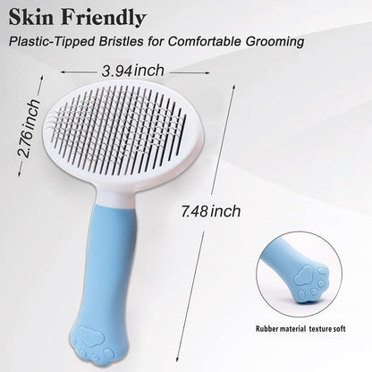 Pet Self Cleaning Slicker Brush-Shedding Slicker Brush for Dogs & Cats & Haired Small Pets, Suitable Short, Medium, and Long for Shedding & Haired Pets- Comfortable Grooming (pink)