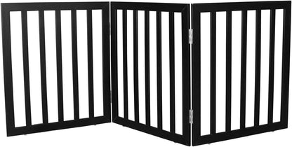 Dog Gate Indoor, Freestanding Dog Fence for The House, Doorways, Hallways,or Stairs,Pet Gate Foldable Wooden,Expandable 24" Height 3 Panels,White