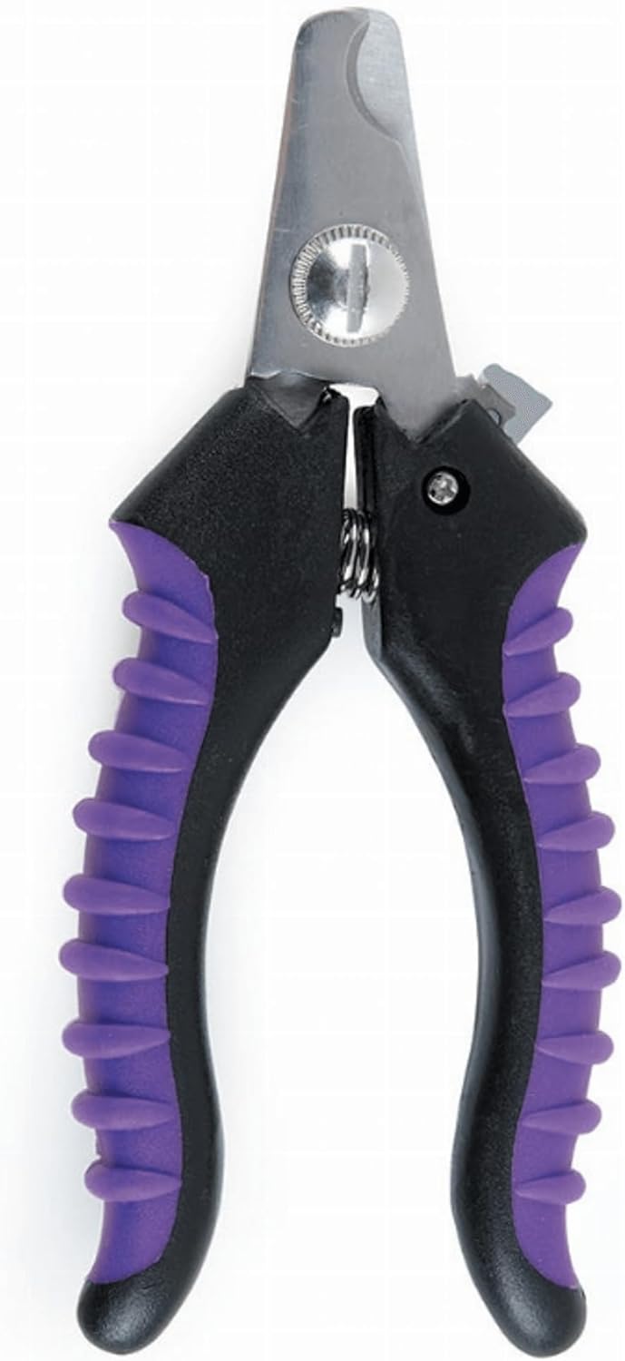 Master Grooming Tools Ergonomic Pro Nail Clippers — Professional Clippers for Trimming Pet Nails - Small, 5⅛",Black/Teal