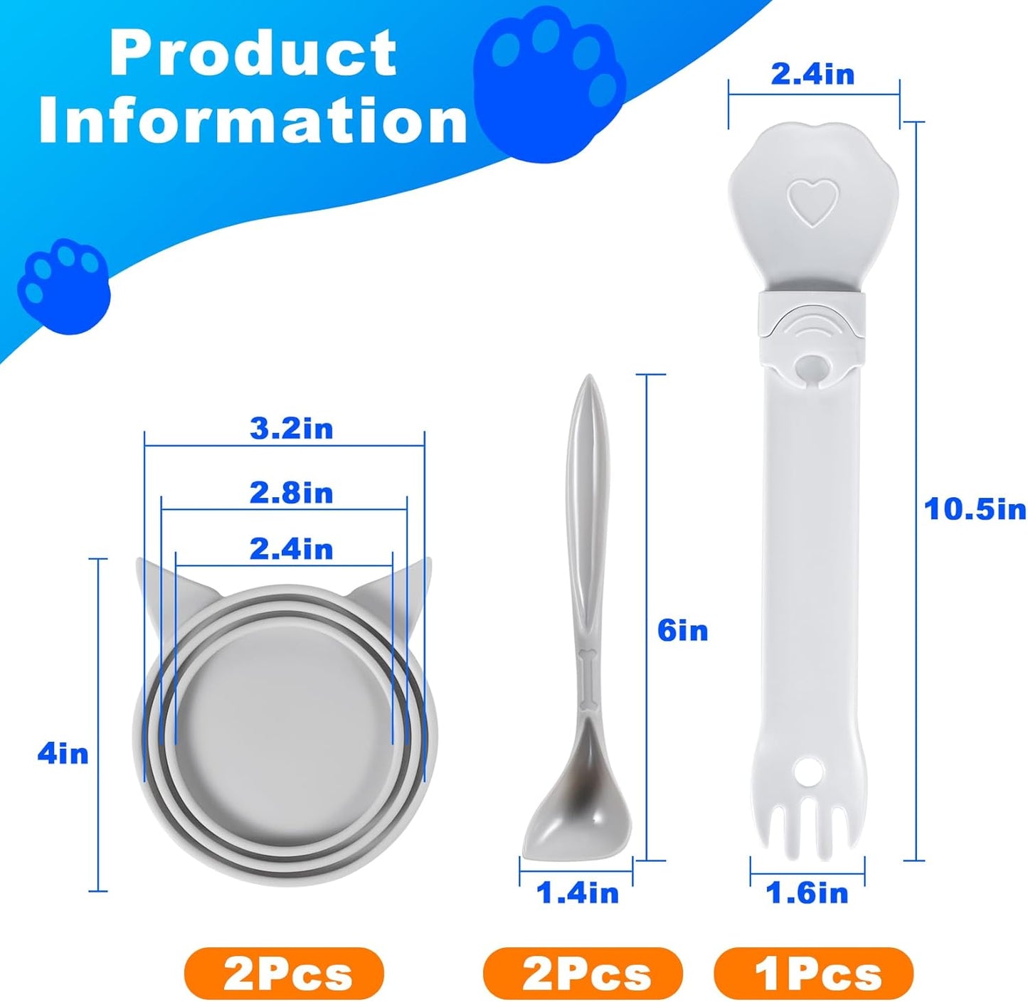 5-Piece Set Reusable Cat Food Can Lids, BPA-Free, Odor-Proof, Fits 2.4/2.8/3.2 Inch Cans (2.8oz/3oz/5.5oz), Fridge Safe (gray)