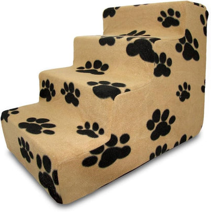 Best Pet Supplies Dog Stairs & Steps - Foam Steps for Small Dogs & Cats, Non-Slip Indoor Balanced Pet Step Support, Dog Ramp, No Assembly, Ash Gray Linen, 2-Step (12-inch Height)