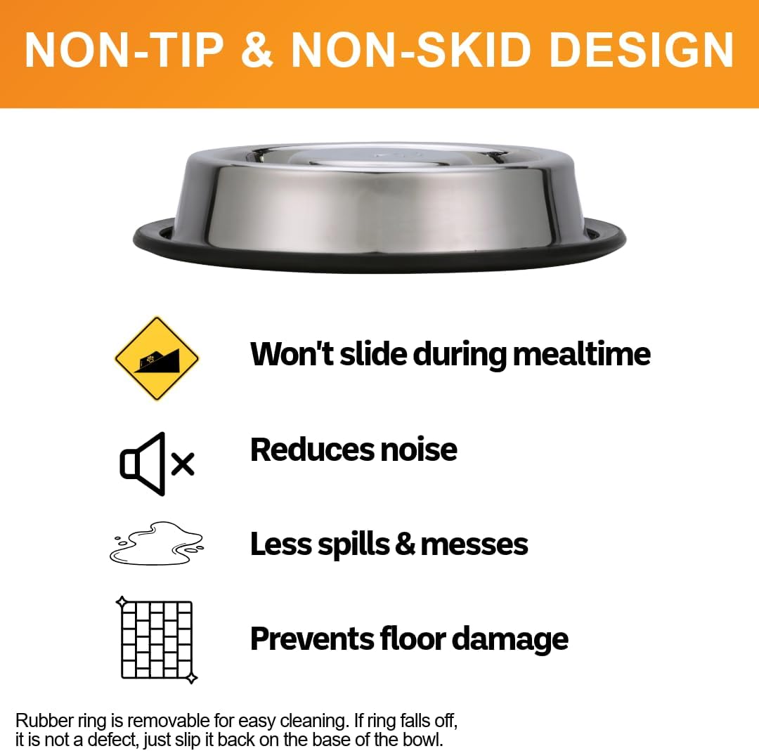 Neater Pet Brands Stainless Steel Slow Feed Dog Bowl for Fast Eating Large Breed, Metal Slow Feeder Dog Bowl Fits in Large Neater Feeders, for Puppy or Dogs (>40 lbs), 3 Cup Food Capacity