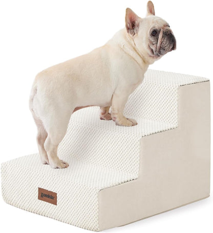 ZOMISIA Dog Steps for Couch - Pet Stairs for Small Dogs and Cats, Dog Steps with Non-Slip Bottom Grey 3 Steps, Grey