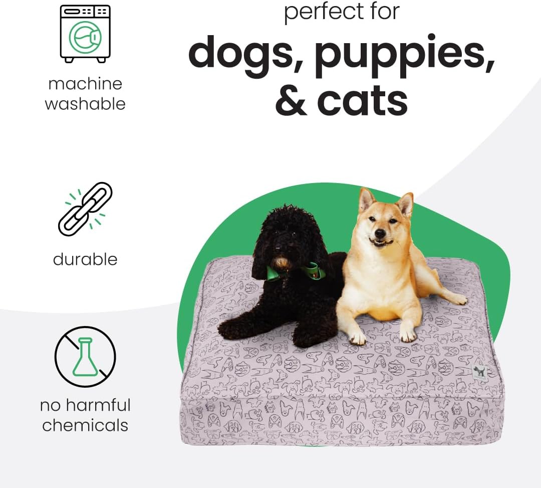 Molly Mutt Medium to Large Dog Bed Cover- Forever Young Print - Measures 27”X36”X5’’ - 100% Cotton - Durable - Breathable - Sustainable - Machine Washable Dog Bed Cover (Dd82b)