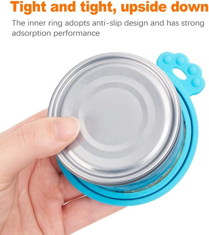 ZukoCert 2-Pack Cat Dog Food Can Lids, Pet Food Can Lids Fit Three Different Size Standards, With Two Spoons, Fits Most Cat And Dog Cans