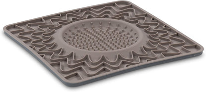 Messy Mutts Silicone Therapeutic Licking Bowl Mat | 10" x 10" | Slow Feeder Mat for Boredom & Anxiety | Lick Pad for Dogs & Cats (Blue)