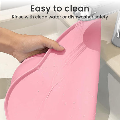 Ptlom Silicone Pet Placemat for Dogs and Cats, Non-Slip Waterproof Dog Feeding Bowl Mats for Food and Water, Small Medium Large Pet Puppy Tray Mat Prevent Residues from Spilling onto The Floor, Beige
