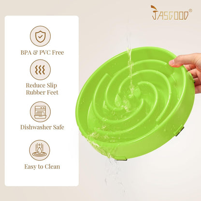 JASGOOD Slow Feeder Dogs Bowl for Large Medium Dogs,Anti-Gulping Pet Slower Food Feeding Bowls Stop Bloat,Preventing Choking