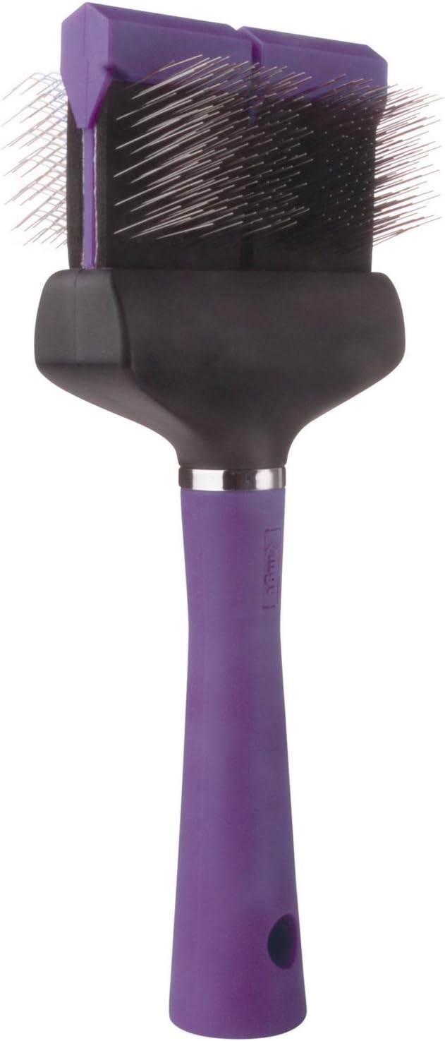 Master Grooming Tools Double-Sided Hard Flexible Slicker Brushes — Versatile Brushes for Grooming Dogs - Green, 8"L x 4"W, Large, Teal
