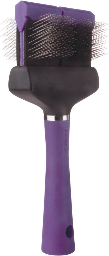Master Grooming Tools Double-Sided Hard Flexible Slicker Brushes — Versatile Brushes for Grooming Dogs - Green, 8"L x 4"W, Large, Teal