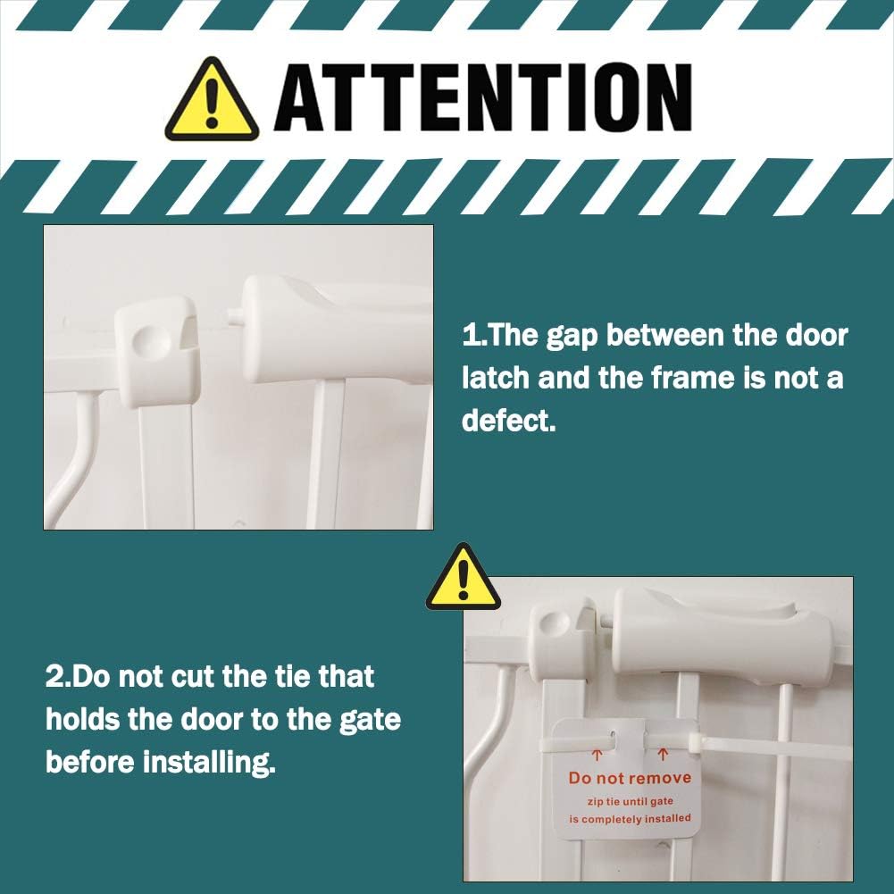 ALLAIBB Extra Wide Pressure Mounted Baby Gate Walk Through Child Kids Safety Toddler Tension White Long Large Pet Dog Gates with Extension for doorways Kitchen (57.48-62.20"/146-158cm, Black)