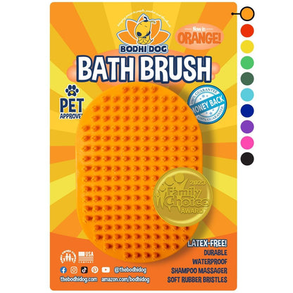 Bodhi Dog Shampoo Brush - Pet Grooming & Bath Supplies for Dogs and Cats - Bath Brush for Long & Short Hair - Premium Scrubber for Shower, Bathing & Massage (One Pack, Blue)