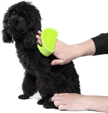 Dog Brush & Cat Brush, Soft Silicone Dog & Cat Grooming Brush, Pet Bath & Massage Brush for Cats and Dogs with Short or Long Hair, Cat Slicker Shedding Hair Brush Limegreen