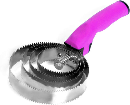 BOTH WINNERS Reversible Stainless Steel Curry Comb with Soft Touch Grip (Blue)