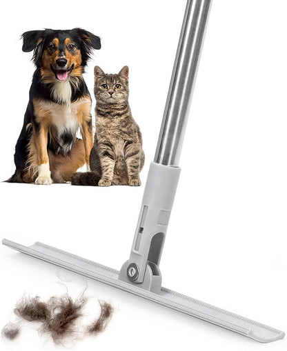 1Pc Reusable Pet Hair Removal Broom with Handle - Excellent Carpet Rake for Efficient Pet Hair Remover