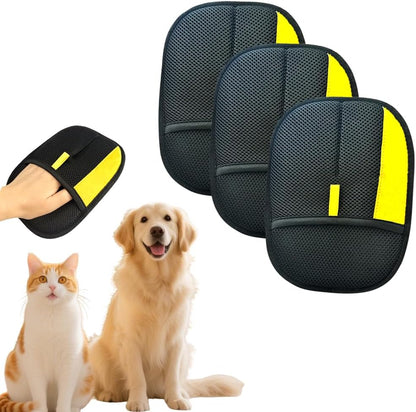 Electrostatic Pet Hair Removal Gloves: Quick Wiping - Reusable & Washable for Sofa Clothing Pet Beds Effortless Cats & Dogs Hair Remover for Busy Pet Owners (1pcs-Black)