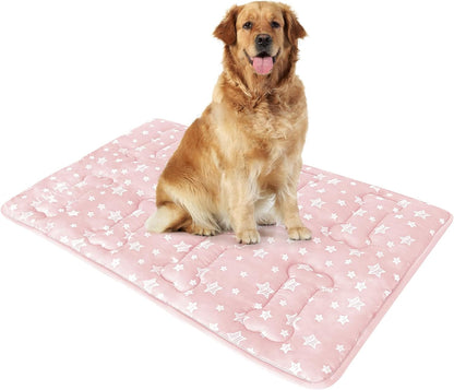 Dog Crate Bed Mat (36" X 23"), Soft Dog Bed Mat with Cute Stars, Personalized Crate Pad, Anti-Slip Bottom, Machine Washable Kennel Pad