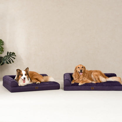 EHEYCIGA Orthopedic Dog Bed Medium Size Dogs, Memory Foam Dog Bed with Washable Removable Cover, Waterproof Pet Sofa Couch for Crate with Nonskid Bottom, 30x20x6, Grey