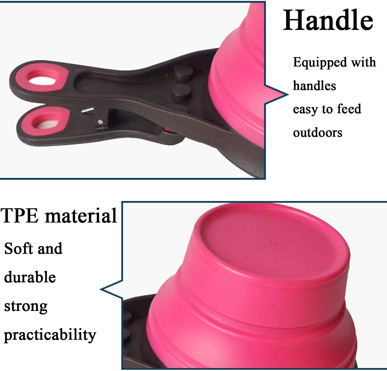 Collapsible Pet Scoop Silicone Measuring Cups Set Sealing Clip 3 in 1 Multi-Function Scoop Bowls Bag Clip Dog Snack Measuring Cup for Dog Cat Food Water Set of 2 (1 Cup & 1/2 Cup Capacity)