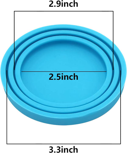 SLSON 4 Pack Pet Food Can Cover Set, Universal Silicone Cat & Dog Food Can Lids Fitting 3 Standard Sizes