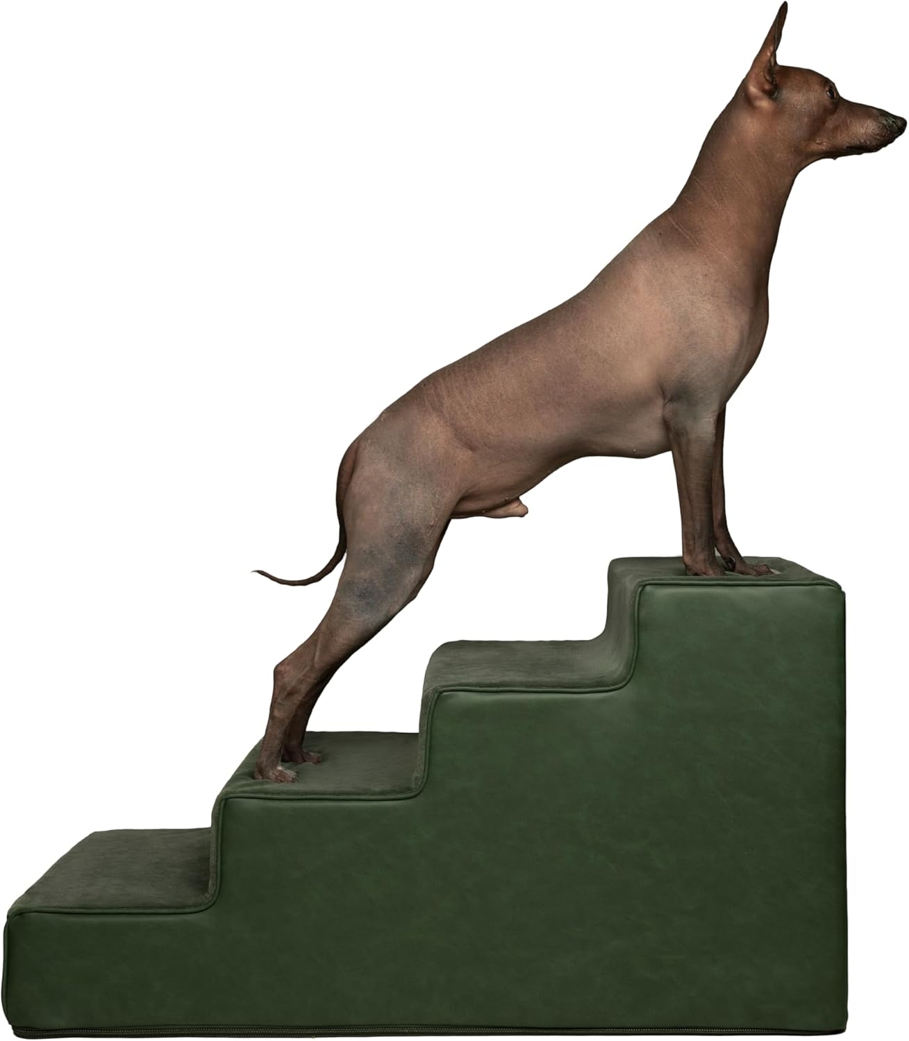 Noah & Paw Dog Stairs, Dog Ramp for Bed (20" Extra Wide) Pet Stairs for High Bed, Design to Fit Small and Large Breeds, Durable 5 Pet Steps for Couch (35 Foam Density) Leather Collection